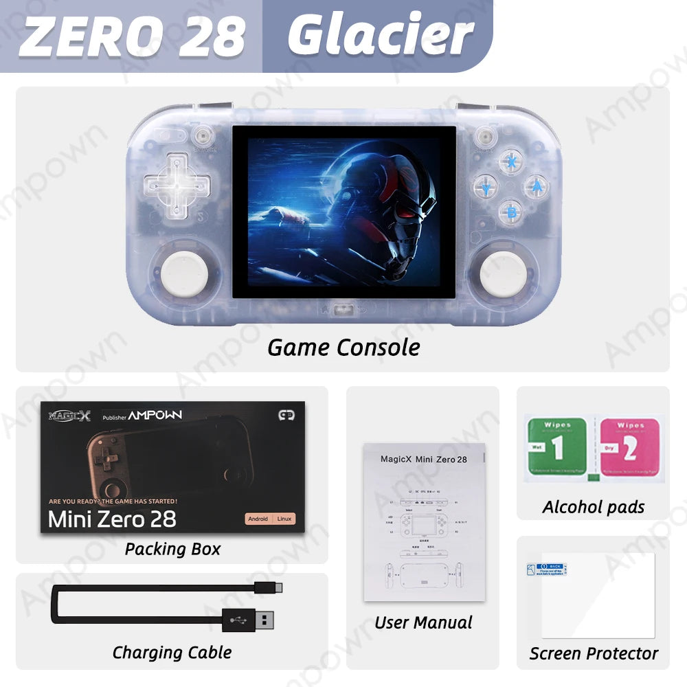 Ampown Mini Zero 28 Handheld Game Console 2.8 Inch IPS Android WiFi