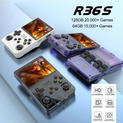BOYHOM R36S Retro Handheld Game Console 3.5" IPS Linux 64GB/128GB Portable