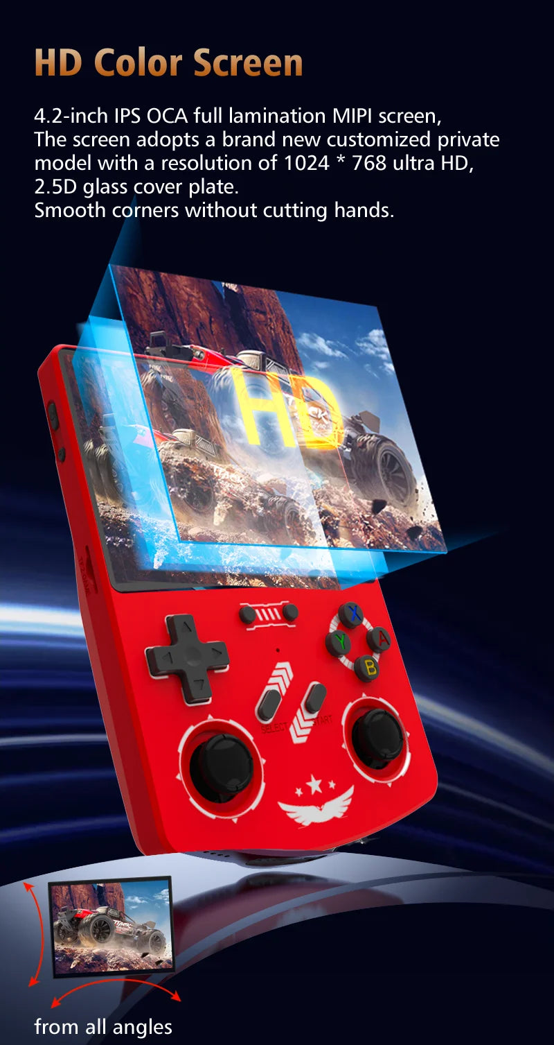 BOYHOM R40XX 4.2-Inch Retro Handheld Game Console Linux 4000mAh Portable Pocket Gaming