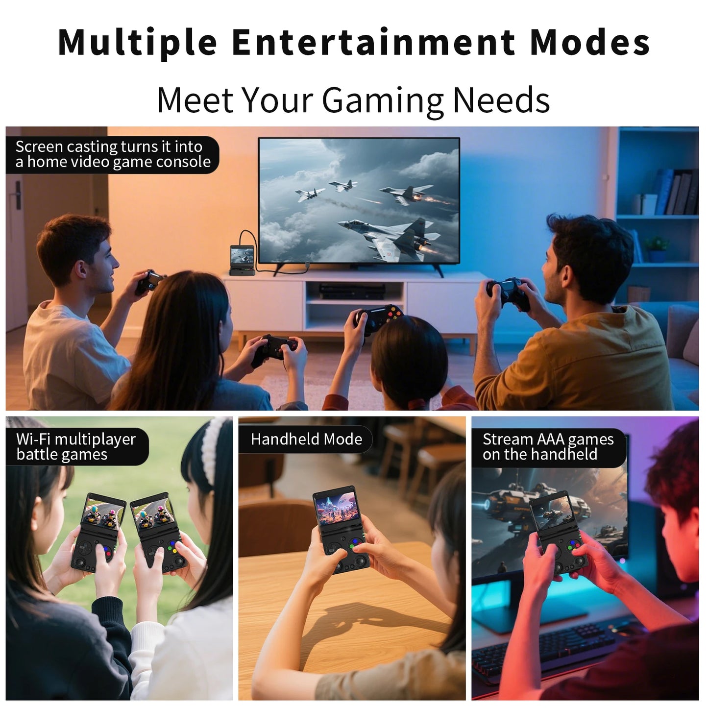 ANBERNIC RG34XXSP Flip Retro Handheld Game Console 3.4" IPS Linux 64-bit 256GB 5G WiFi