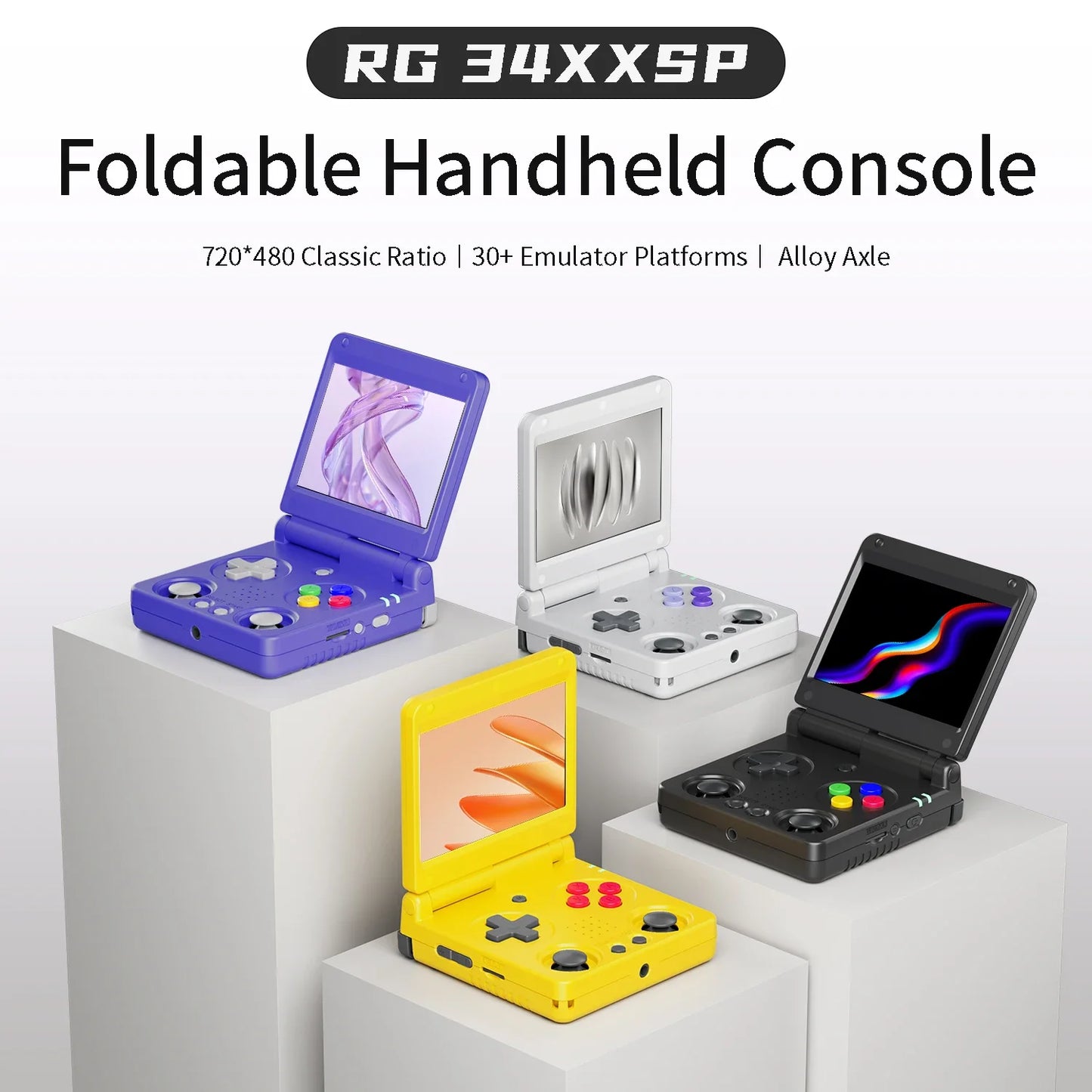 ANBERNIC RG34XXSP Flip Retro Handheld Game Console 3.4" IPS Linux 64-bit 256GB 5G WiFi