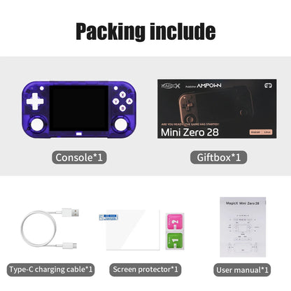 Ampown Mini Zero 28 Retro Handheld Game Console 2.8 Inch IPS Android WiFi
