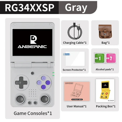 ANBERNIC RG34XXSP Flip Retro Handheld Game Console 3.4" IPS Linux 64-bit 256GB 5G WiFi