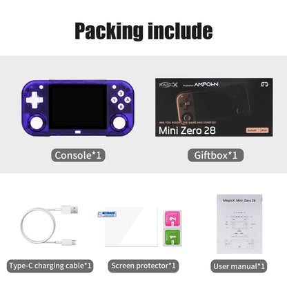Ampown Mini Zero 28 Retro Handheld Game Console 2.8 Inch IPS Android WiFi