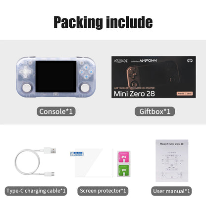 Ampown Mini Zero 28 Retro Handheld Game Console 2.8 Inch IPS Android WiFi