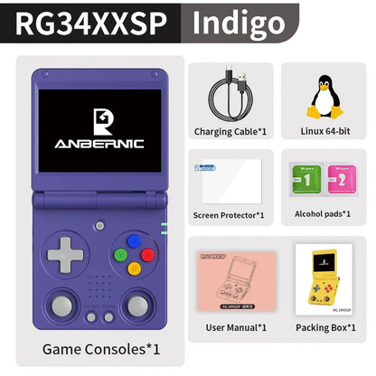 ANBERNIC RG34XXSP Flip Retro Handheld Game Console 3.4" IPS Linux 64-bit 256GB 5G WiFi
