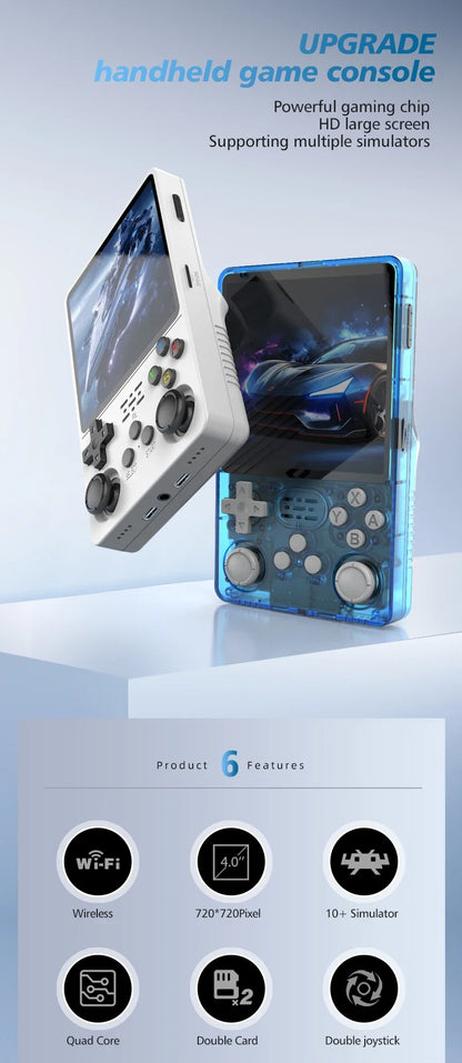 BOYHOM R36Plus Retro Handheld Game Console 4.0" IPS Linux WiFi 10+ Emulators