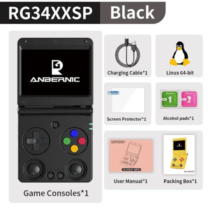 ANBERNIC RG34XXSP Flip Retro Handheld Game Console 3.4" IPS Linux 64-bit 256GB 5G WiFi