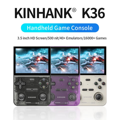 KINHANK K36 Open Source Retro Handheld Game Console 3.5 Inch IPS 16,000 Games Emulator