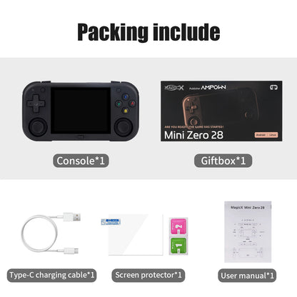 Ampown Mini Zero 28 Retro Handheld Game Console 2.8 Inch IPS Android WiFi