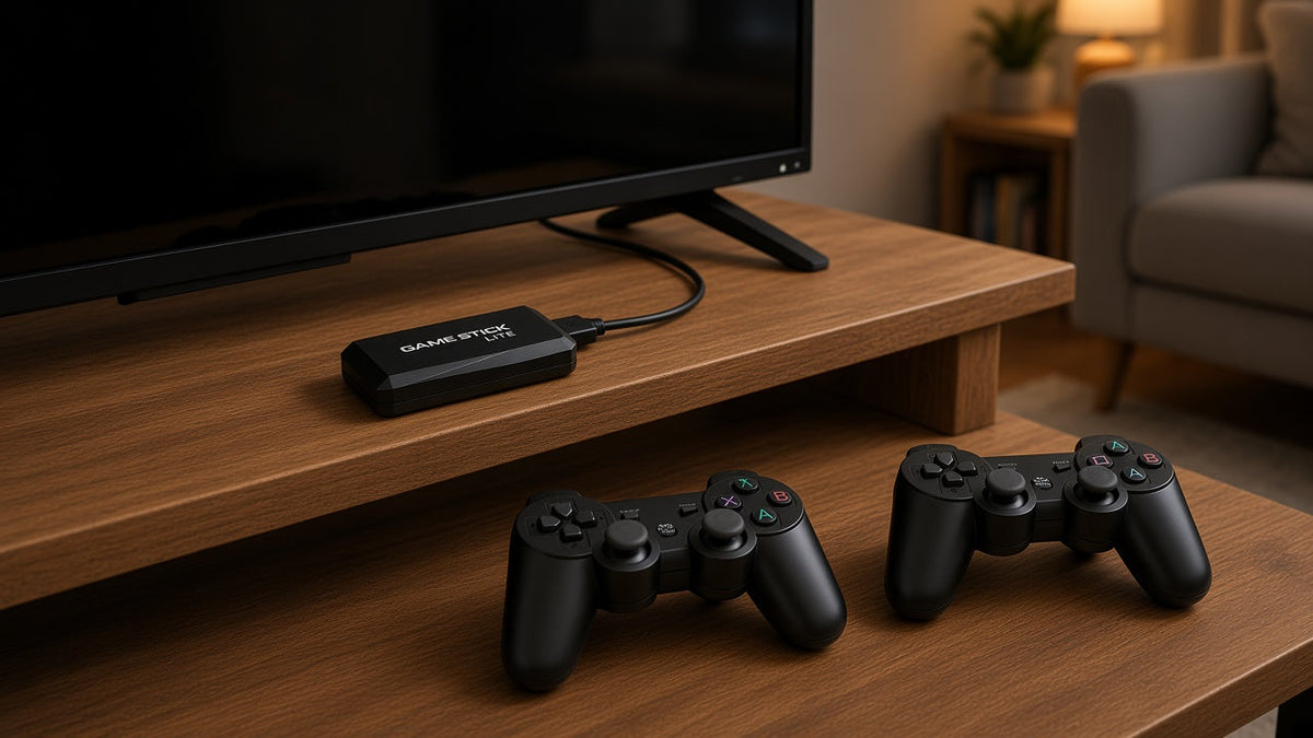 Clash Arcade Plus plugged into a living-room TV